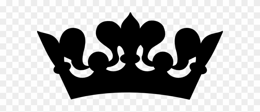Black silhouette of a royal crown with fleur-de-lis motifs on transparent background.