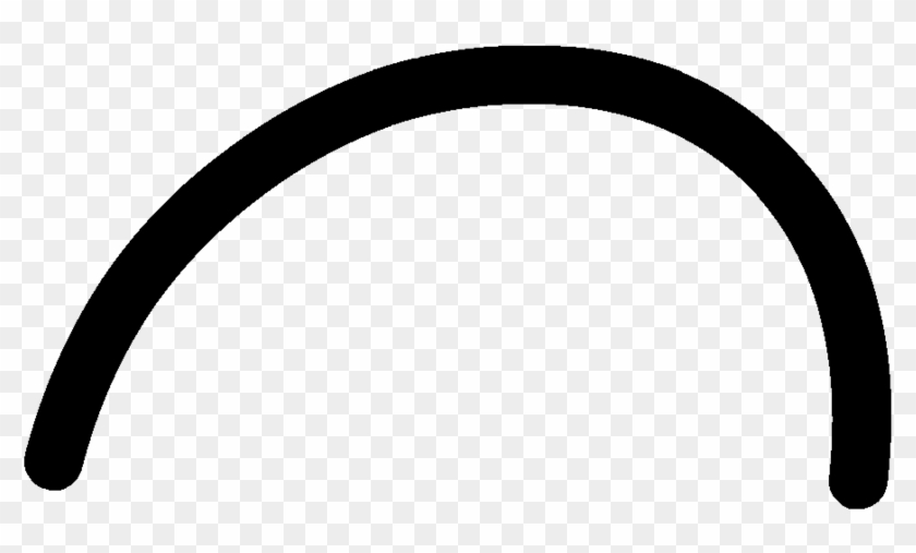 A thick black curved arc on a transparent checkered background, resembling a smile or arch.