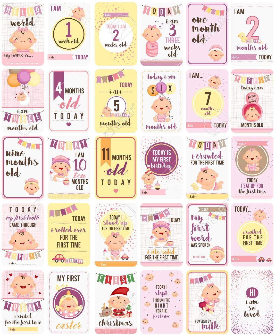 Free Printable Baby Milestone Cards - Track First Year & Special Moments