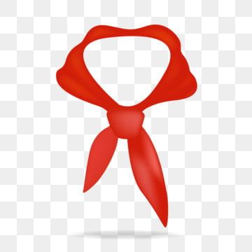 A vibrant red neckerchief tied in a classic knot, symbolizing scouting, youth groups, or revolutionary movements.