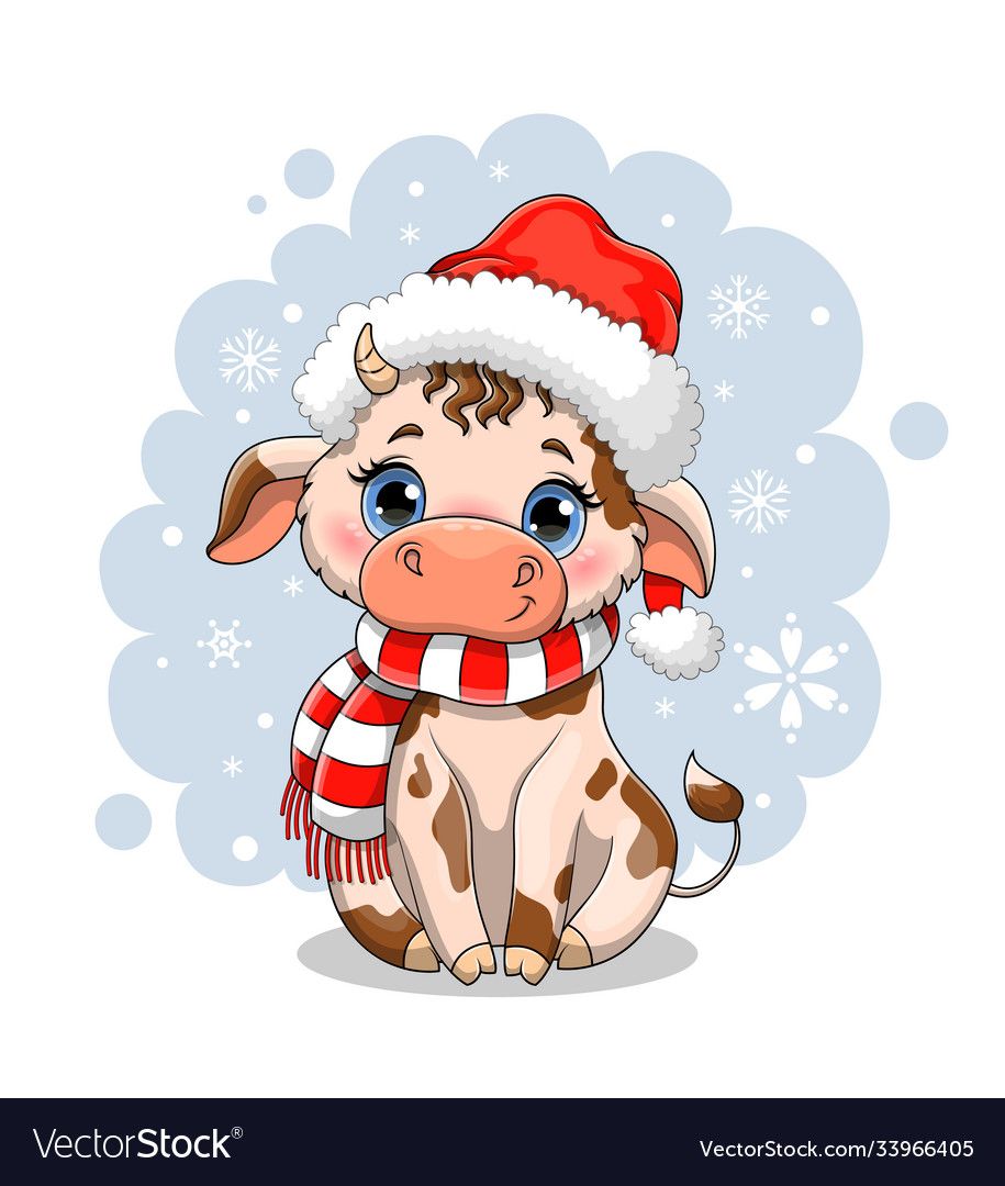 Christmas Cow Decal & Acrylic Blank COMBO