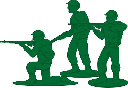 Green Toy Soldiers Silhouette - Classic Plastic Army Figurines