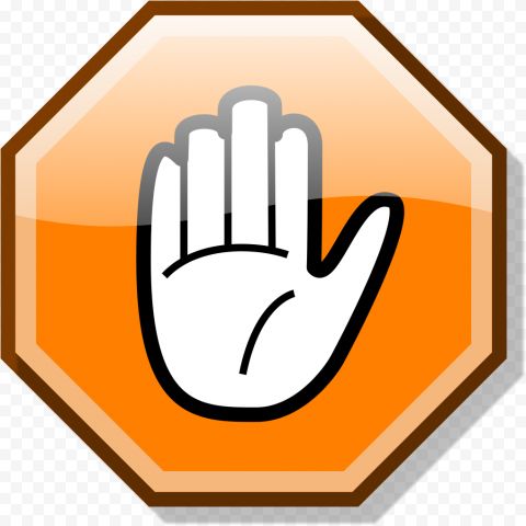 Stop Sign Icon - Hand Gesture Prohibition Symbol for Web and UI Design