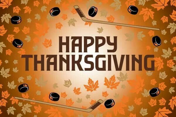 Happy Thanksgiving Hockey Theme Greeting Image