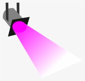 A stylized spotlight emitting a vibrant pink-to-white gradient beam against a light gray background.