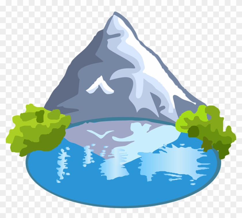 Mountain Lake Landscape Illustration - Nature Scene Clipart