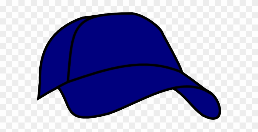 Simple blue baseball cap illustration with black outline on transparent background.