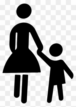 Parent and Child Silhouette Icon - Family Bonding Symbol