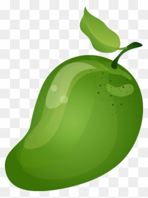 Green Mango Illustration - Fresh & Vibrant Fruit Graphic