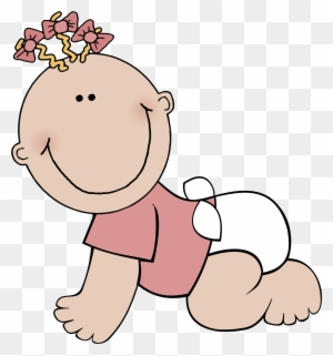 Cute Baby Girl Crawling Clipart - Free PNG Download