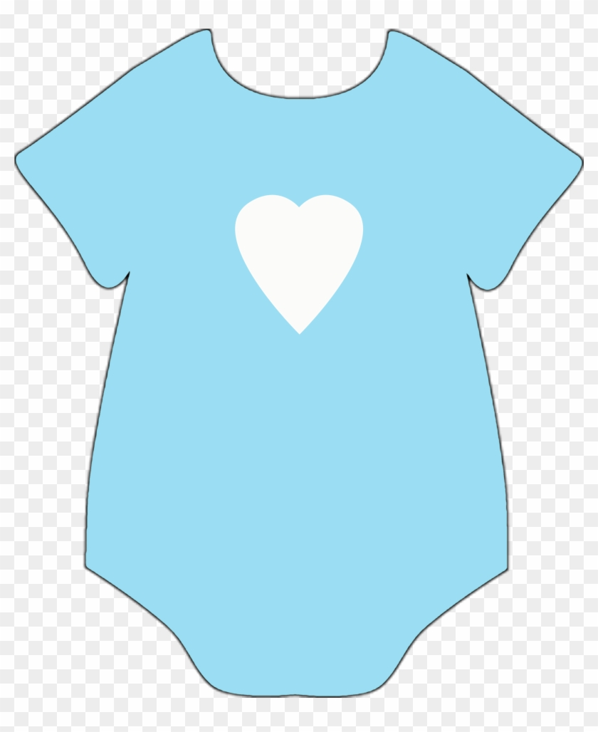 Light blue baby onesie with white heart design on chest, simple vector illustration.