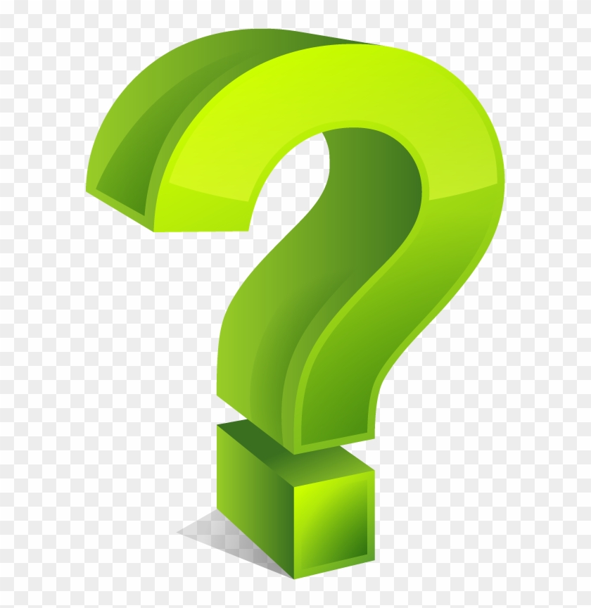 Green 3D Question Mark Icon - Visual Symbol for Inquiry & Help