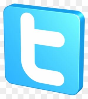 Blue Twitter logo with white lowercase 't' on a rounded square background.