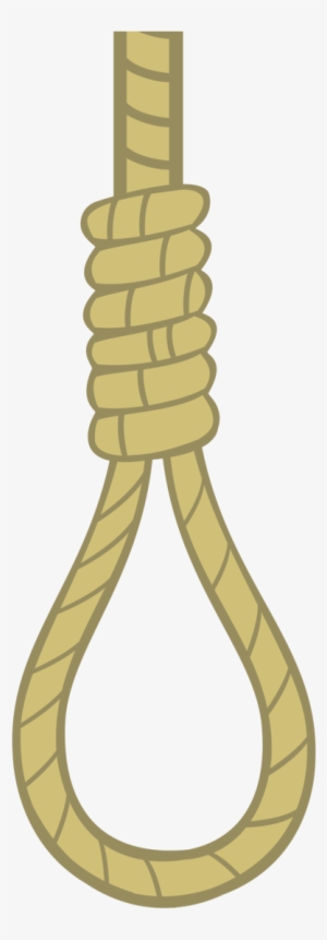 Illustration of a noose knot formed from twisted rope, shown in tan color on white background.