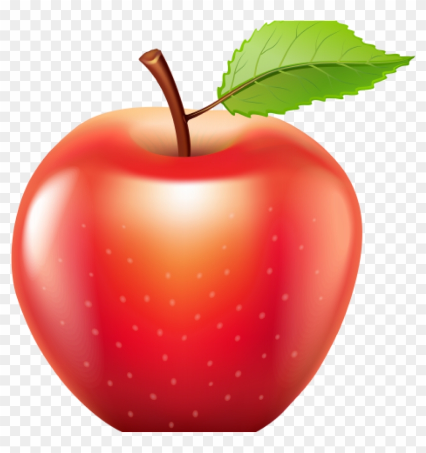 Fresh Red Apple with Leaf - High-Quality PNG Image for Download