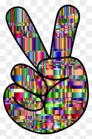 Glitch Art Peace Sign - Digital Symbol of Harmony and Modern Aesthetics