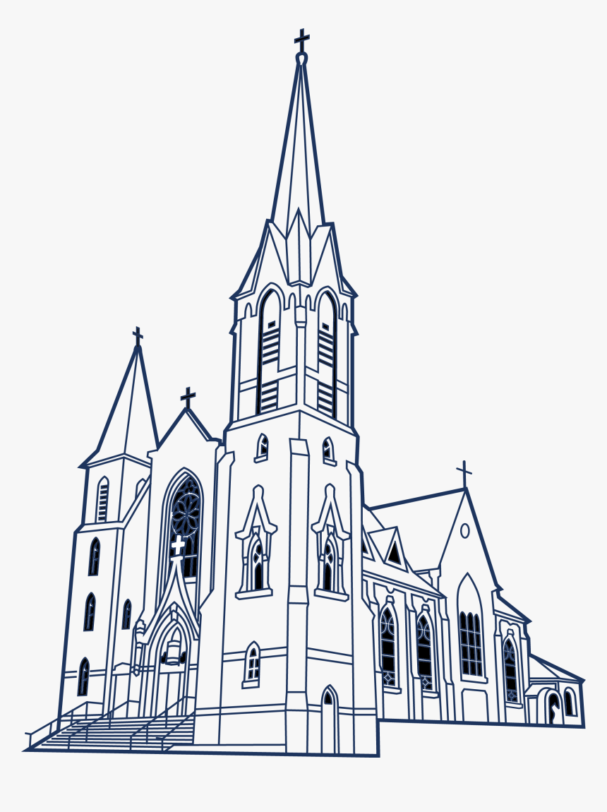 Gothic Church Illustration - Free Vector Clipart for Religious & Architectural Design