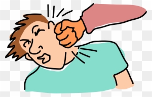 Cartoon illustration of a person being punched in the face, showing impact with motion lines and facial expression of pain.