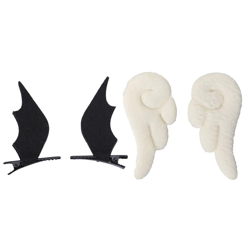 Angel & Bat Wing Hair Clips - Felt Costume Accessories for Cosplay