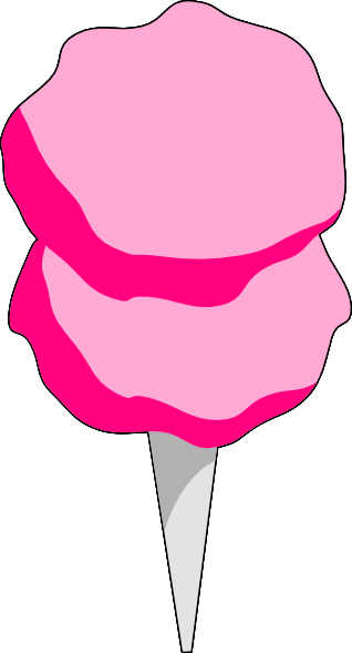 Sweet Pink Cotton Candy - Classic Carnival Treat Illustration