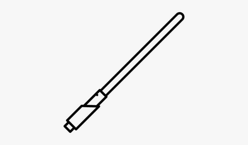 Minimalist line drawing of a pen or stylus with a clip and cap, angled diagonally on white background.