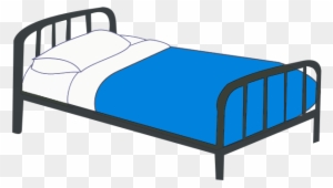 Single Metal Bed Illustration - Clean Vector Graphic for Web Use