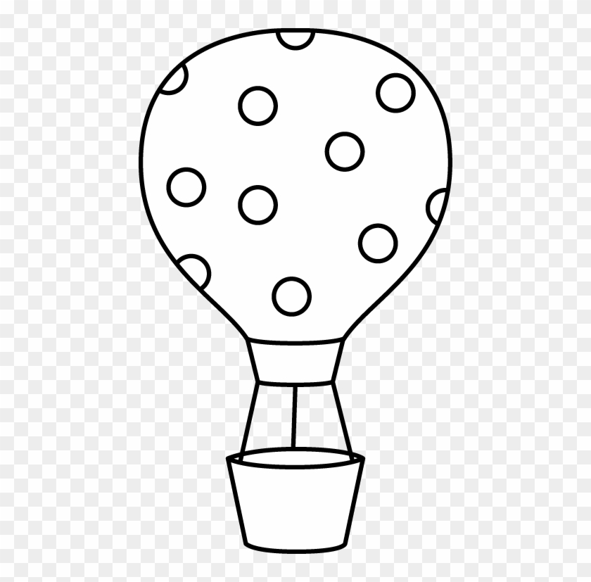 Polka-Dot Hot Air Balloon Coloring Page | Free Printable Clipart