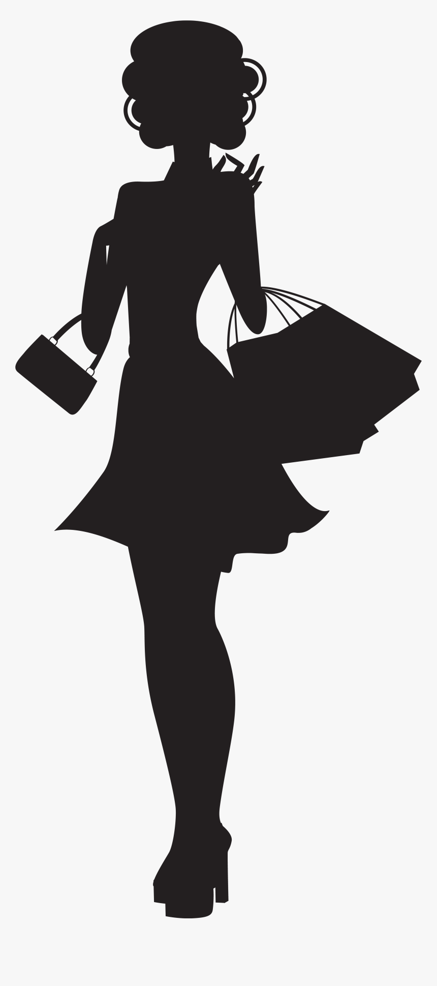 Fashionable Shopping Silhouette - Elegant Vector Illustration