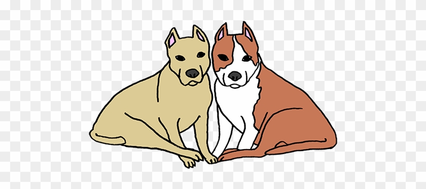 Two illustrated dogs sitting side by side-one tan, one brown-and-white-on transparent background.