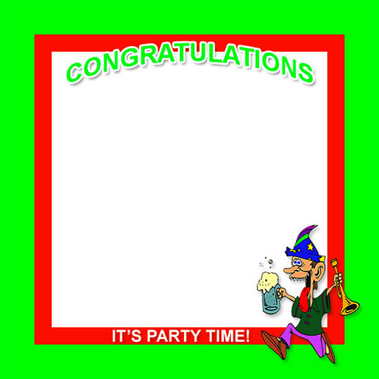 Congratulations Party Frame - Fun Celebration Graphic for Cards & Invitations