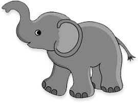 Cute Cartoon Elephant Illustration for Kids and Educational Content