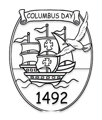 Columbus Day 1492 Historical Emblem - Celebrating Discovery & Legacy