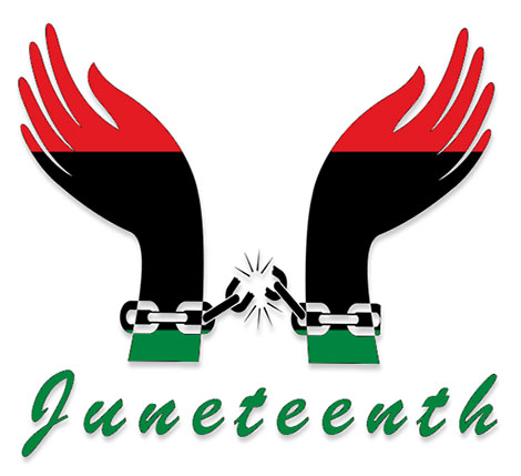 Juneteenth Freedom Symbol - Breaking Chains in Pan-African Colors