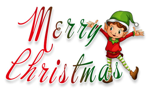 Merry Christmas Elf Illustration - Festive Holiday Greeting Image