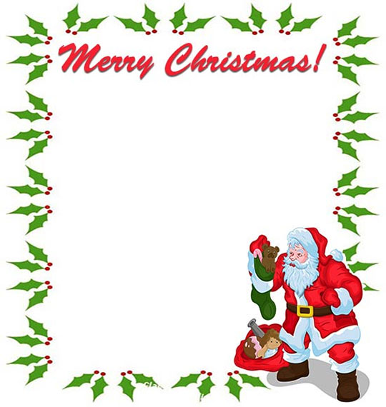 Santa christmas border background Royalty Free Vector Image - Clip Art ...