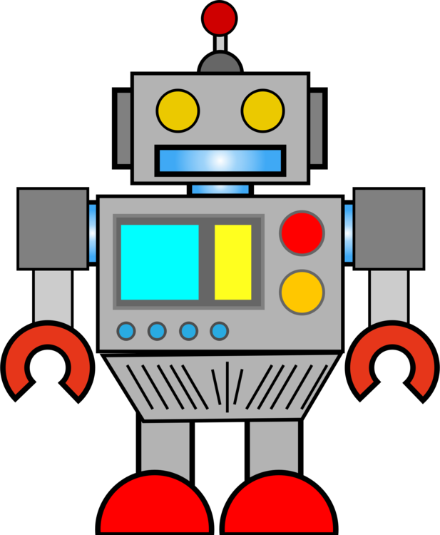 Retro Cartoon Robot Illustration - Free Clipart for Kids & Education