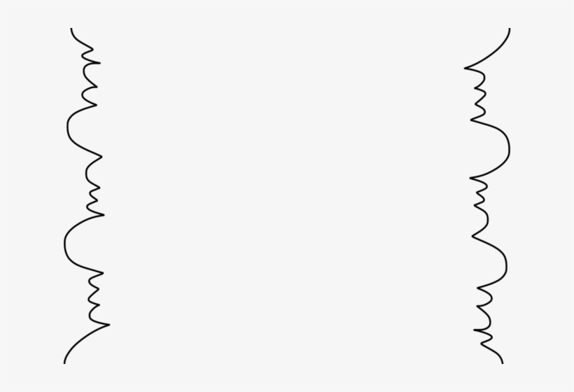 Two vertical black squiggly lines on a white background, mirroring each other symmetrically.