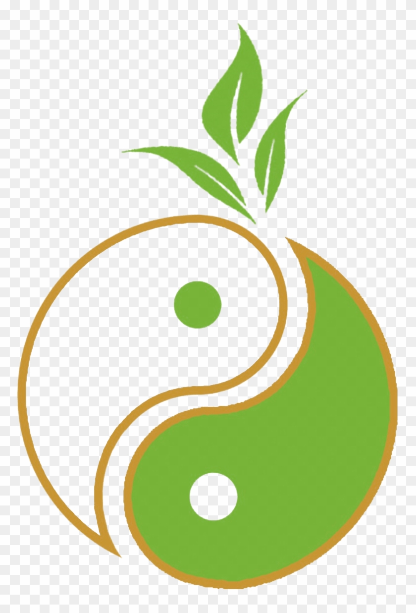 Harmonious Wellness Logo - Yin-Yang with Natural Leaf Motif