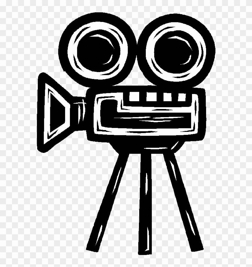 Black-and-white stylized illustration of a vintage twin-lens film camera on a tripod.