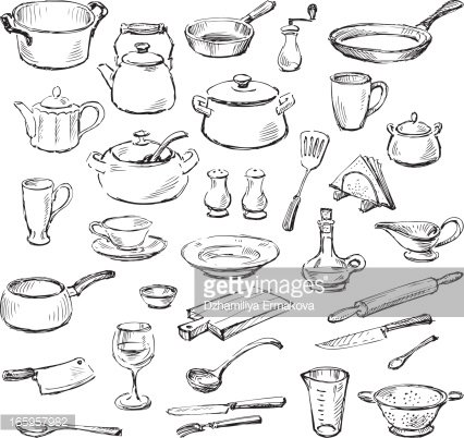 Cooking Utensils Clip Art Set Commercial Use Clip Art Set Cooking Clip Art  Hand Drawn Clipart Set Pots and Pans Clip Art -  Israel