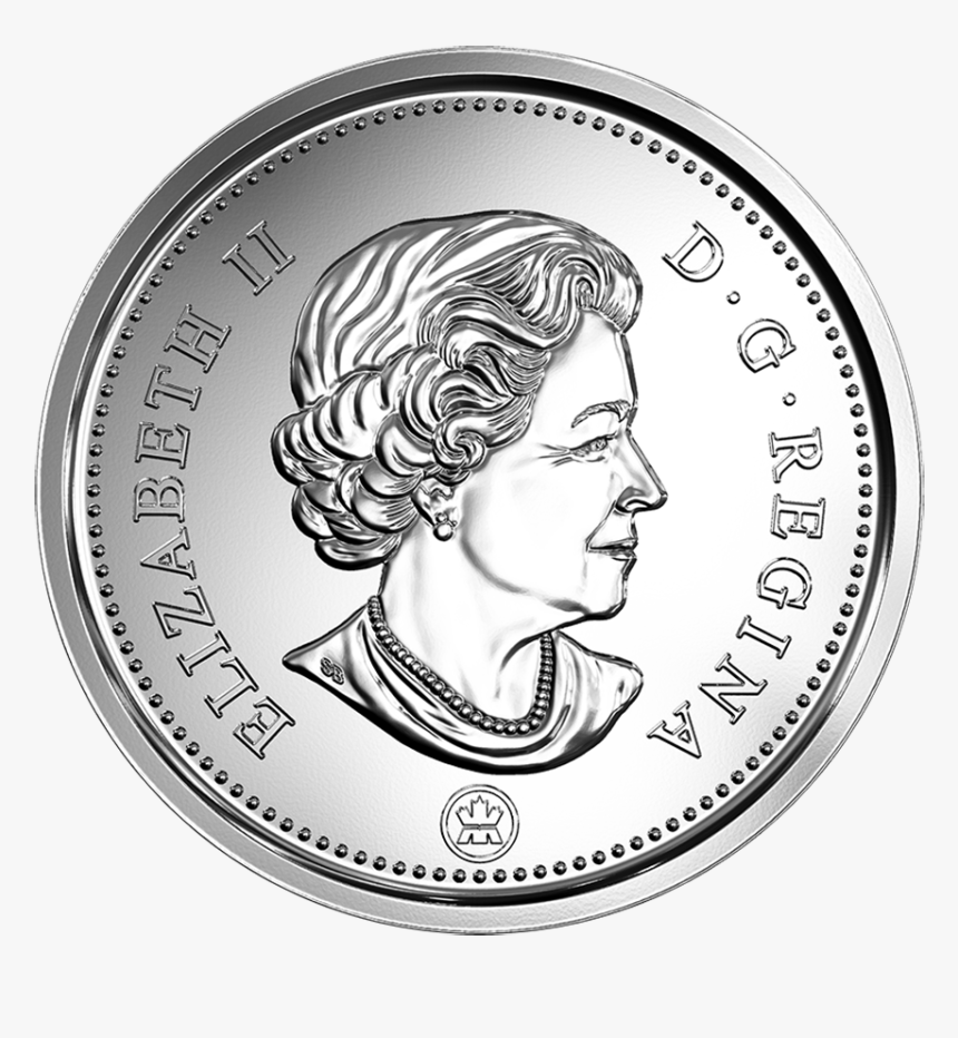 Silver Canadian coin featuring Queen Elizabeth II’s profile, inscribed "ELIZABETH II D·G·REGINA" with Royal Canadian Mint mark.