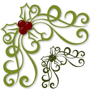 Festive Holly Swirl Ornament - Free Holiday Clipart