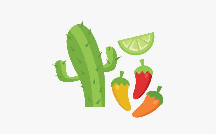 Cactus, Chili Peppers & Lime - Southwestern Food Illustration