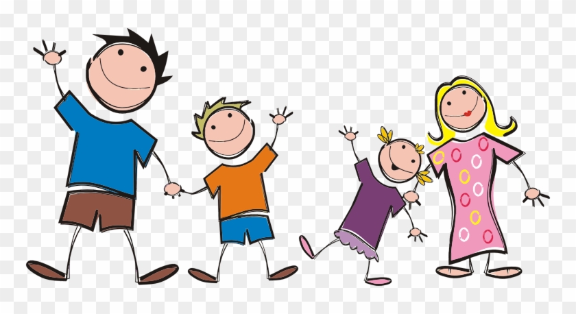 Cheerful Family Illustration - Free Clipart for Websites & Print