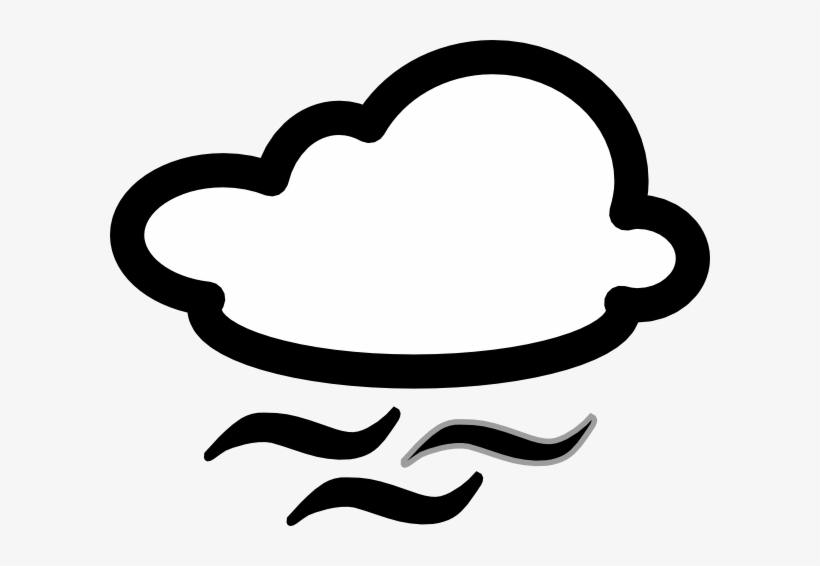 Cloud with wind lines below, indicating windy weather conditions.