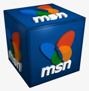 Blue 3D cube with colorful butterfly logo and "msn" text on each visible face.