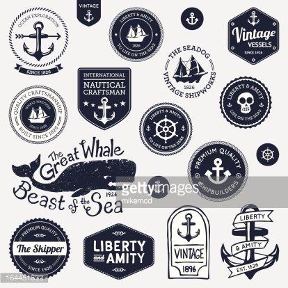 Vintage Nautical Logos & Emblems - Maritime Branding Design Assets