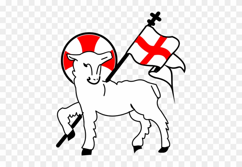 Agnus Dei Symbol - Lamb of God with English Flag and Halo