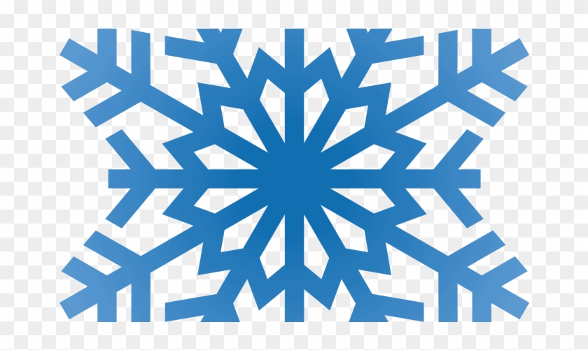 Blue stylized snowflake icon on transparent background, symmetrical six-armed design with geometric branches.