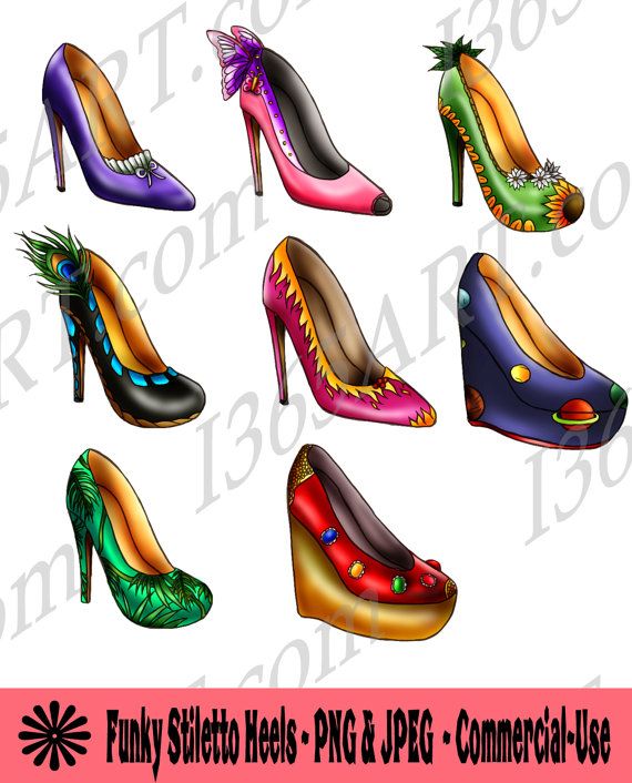 Funky Stiletto Heels Clipart - PNG & JPEG for Commercial Use